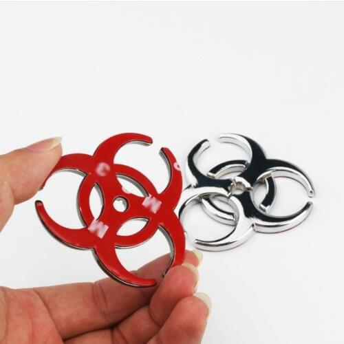3D Metal Biohazard Crisis Car Exterior Sticker Umbrella Door Emblem Rear Side Front Badge Motorcycle Cartoon Decoration