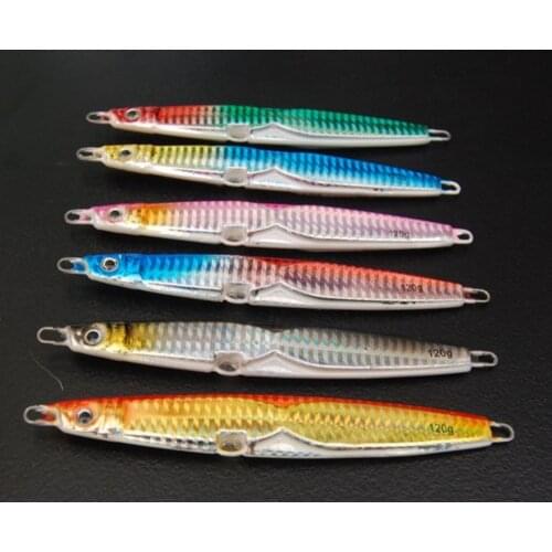5PCS Deep sea Jigging Fishing Ocean Boat Rock Beach Slow Jig Jigbait Spoon Lure baits 40g 120g