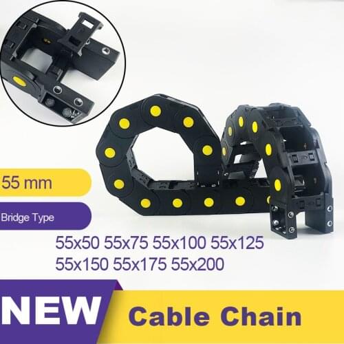 55*50 75 100 125 150 175 200 Nylon Plastic Transmission Cable Chain Bridge Type Drag Leaf Chain Towline 55 Wire Carrier