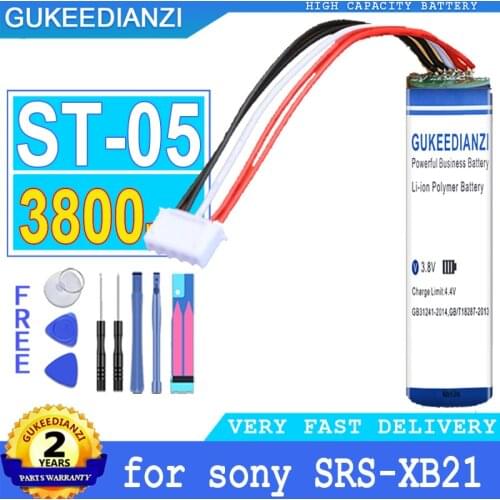3800mAh GUKEEDIANZI Battery ST-05 for sony SRS-XB21 ST-05 ST-05S Bluetooth speaker Big Power Bateria