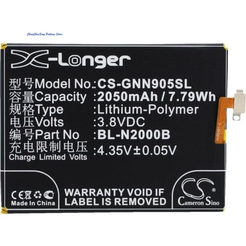 Cameron Sino 2050mAh Battery BL-N2000B for GIONEE ELIFE S5.1, GN9005, for Fly IQ4516, Tornad, for BLU D980L, VIVO AIR
