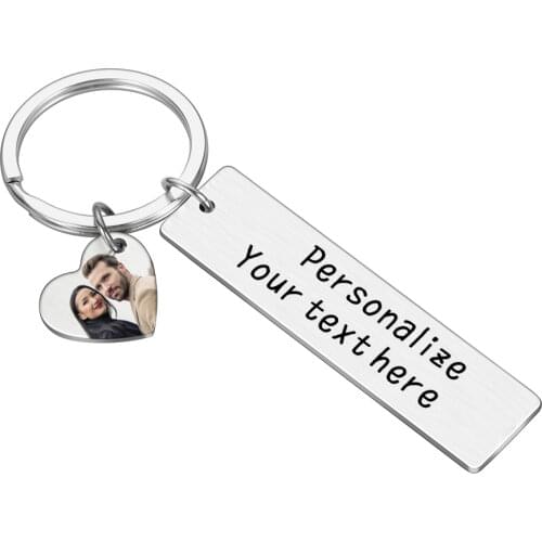 Wedding Anniversary Birthday Gifts Couple Keychain for Boyfriend Girlfriend Customed Private Photo Text I Love You Keyring