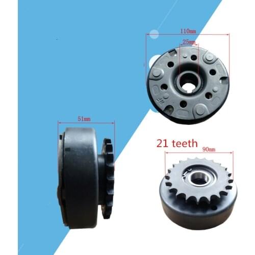 5KW centrifugal auto. clutch 21T 25mm chain 428 powder metallurgy for Honda GX390 GX420 389CC 13 ~ 15HP go kart snow blower atv