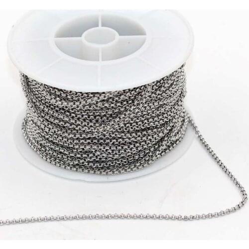 25m/roll Exquisitely stainless steel link chains for DIY necklace Jewelry accessories