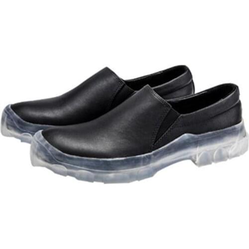 Black& Street 2019 new Transparent bottom main sew line genuine leather causal shoes trainer flat comfortable loafer
