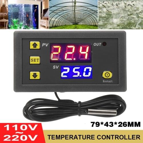 Mini Digital Temperature Controller 110-220V Thermostat Regulator Heating Cooling Control Thermoregulator with 1m Probe Cable