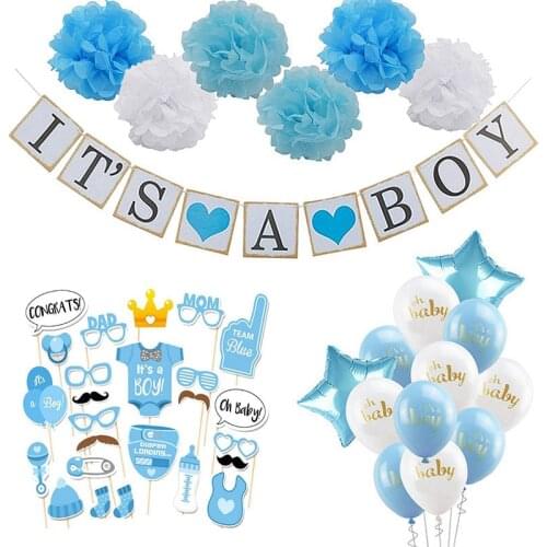 Baby Shower Boy Girl Decorations Set Its a Boy Its a Girl oh baby Balloons Gender Reveal Kids Birthday Party Baby Shower Gifts