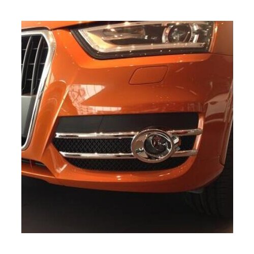 For Audi Q3 2013 2014 2015 Chrome Car Front Fog Lamps Frame Decorative Trim Strip Exterior Styling Accessories Stickers