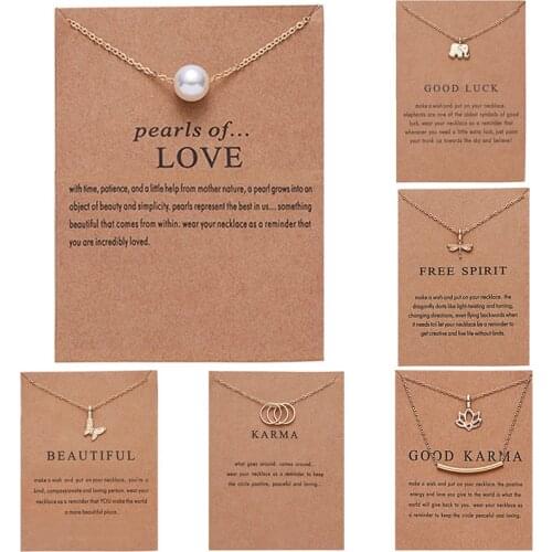 Classic Fashion Butterfly Elephant Animal Pendant Necklace Women Girlfriend Choker Pearl Clavicle Chain Party Wedding Jewelry