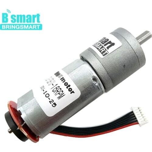 Bringsmart Encoder Gear Electric Motor JGA20-180B DC 12 Volt Reducer Gearbox Motor 16-320rpm Mini Hall Code Disk Motor