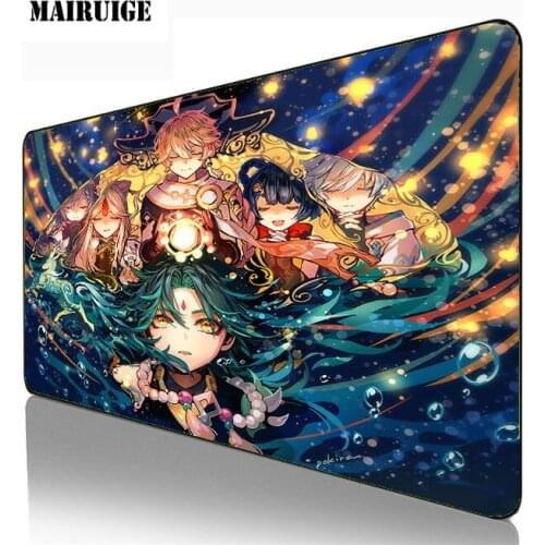 Mairuige 40*90cm Genshin Impact Gaming Computer Large Mouse Pad Gamer Locking Edge Keyboard XXL DeskMat PC MiceMats