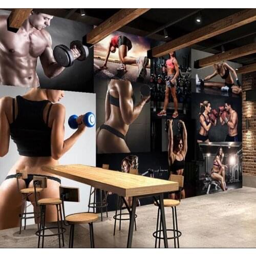 Milofi custom large 3D wallpaper mural fitness beauty photo wall background wall decoration wallpaper mural character