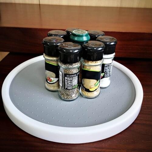 Multifunctional Plastic Desktop Organizer Non-Slip Rotating Storage Tray Fruit Snack Dried Storage PlateFor Kitchen Bathroom