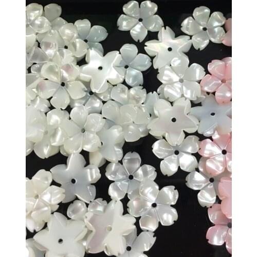 Fashion white color flower shape 10/12mm loose diy shell beads middle hole loose beads xsb109
