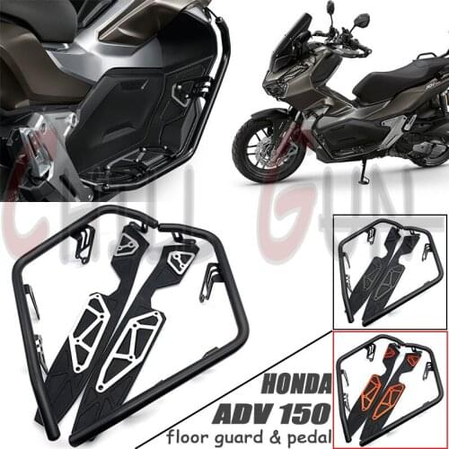 Motorcycle Bumper Kit Floor Guard Cover Engine Frame Protetive Guard Crash Bar Pedal Footrest Footpad For ADV150 ADV-150 '19-'21