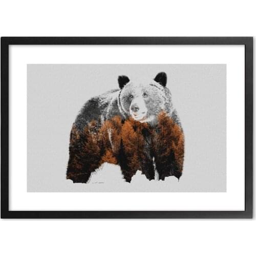 Bear Art Silhouette Wall Art Print paper Painting Nordic Posters And Prints Wall Pictures For Living Room Decor