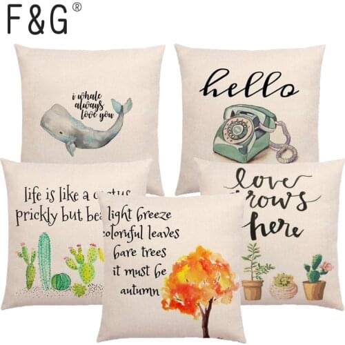 Flower Words Cushion Cover Brave Confident Love Hope Warm Words Printed Sofa Car Home Decoration Throw Pillowcase