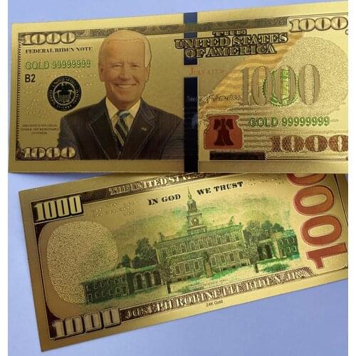 Brand New Biden America Presidential Election Antique Black Gold Foil USD 1000 Currency Commemorative Dollars Banknotes Decor