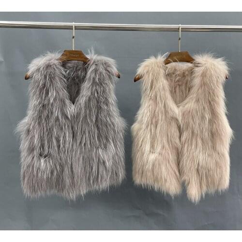 New Style Fur Vest Women Knitted Casual Fashion Mongolia Sheep Fur Coat Warm Winter Sleeveless Real Fur Jacket