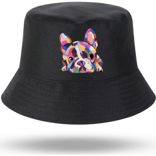 2021 New Pretty French Bulldog Zoe Print Men Women Bucket Hat Outdoor Panama Fishing Cap Fisherman Hat Fishing Hat
