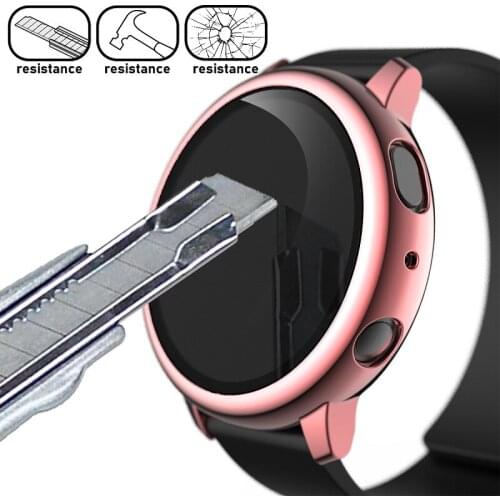 Case Plating Protective Shell PC Tempered Film Two-in-one Shell For Samsung galaxy watch active 2