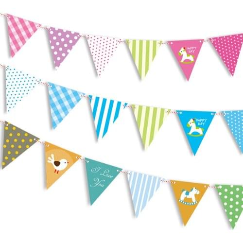Pink/Blue/Yellow Little Horse Flat Banner Childrens day Celebration Decoration Children Room Decoration Birthday Party Supplies