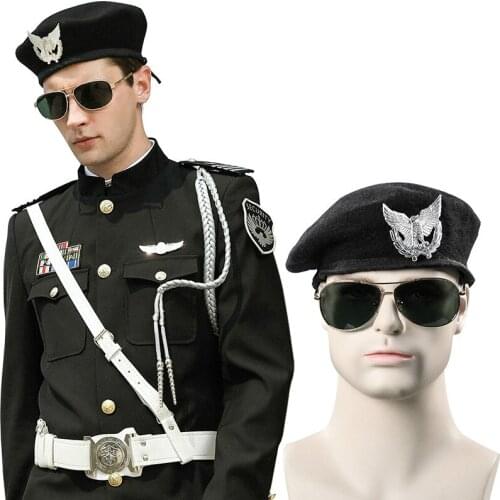 Security Guard Wool Beret Men Women Work Hat Etiquette Hat Air Pilot Performance Caps Autumn Winter Fashion Berets