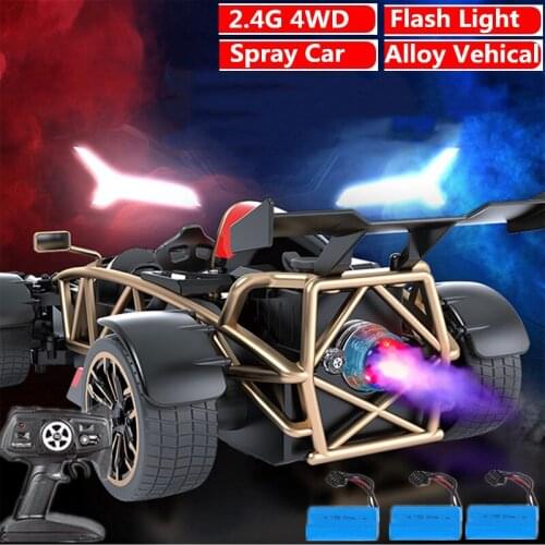 High Speed RC Spray Racing Car 2.4G 4WD Remote Control Spray Stunt Car Flash Light Sound Vehicle Toys for Kids and Adults Gift