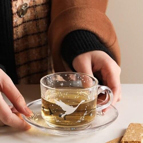 Nordic Style Glass Coffee Cup Transparent Vintage Retro Modern Coffee Cup Creative Unique Canecas Kitchen Accessories EI50BD