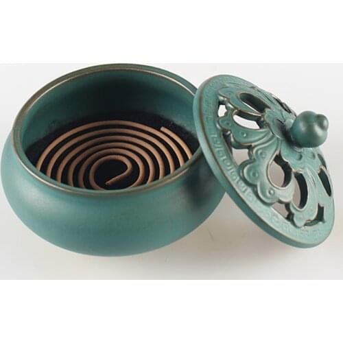 T Special Coil retro incense burner Living Room ceramic incense holder creative home decor Buddha Buddhist Ornaments Xmas Gift