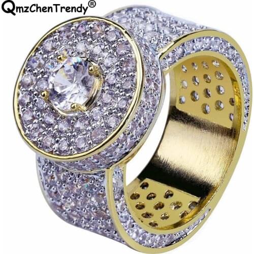 Hip hop Bling Iced Out CZ Mens Ring Street Dance Popular Hiphop Rock Rapper NightClub Finger Rings Accessories