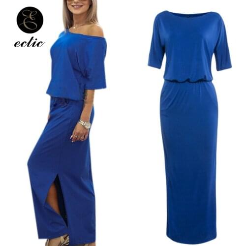 One Shoulder Robe Femme Ete 2021 Trending Product Maxi Long Kleider Damen Split Ender Festival Dress Women Short Sleeve Sukienka