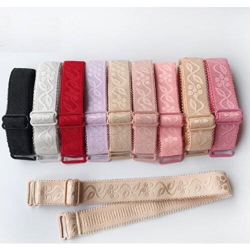 1 Pair 1.8cm Width Women Slip Resistant Bra Straps Women Double Shoulder Elastic Length 30cm Lady Bra Strap Accessories