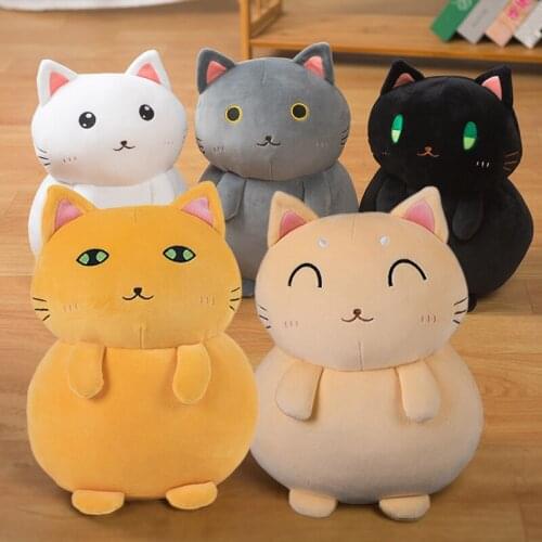 1pc 35cm Kawaii Blessing Cat Plush Toys Stuffed Cute Cat Fat Doll Lovely Animal Pillow Soft Cartoon Cushion Kid Christmas Gift