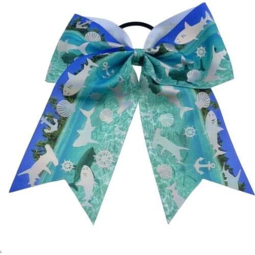 10 ps/lot Hair Accessories 8'' Cheer Bows For Girls Grosgrain Ribbon Hair Bow With Elastics for Kids Handmade Girls Gum for Hair