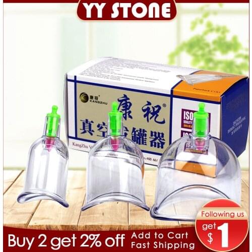 3pcs/kit joints Jar for Massage Body Cups Silicone Vacuum Cupping Ventosas Ventouse vacuum bank Weight massage Cupping Apparatus