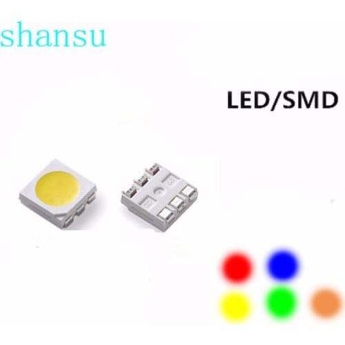 5 Values x20pcs =100pcs (100pcs/lot) 5050 SMD LED Kits Red Yellow Blue Emerald Green White 5 colors each 20pcs