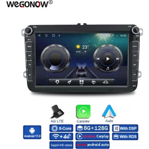 8" Carplay DSP IPS Android 10.0 6G + 128G 4G LTE Car DVD Player GPS WIFI Bluetooth Radio For VW Polo Jetta Tiguan Passat octavia