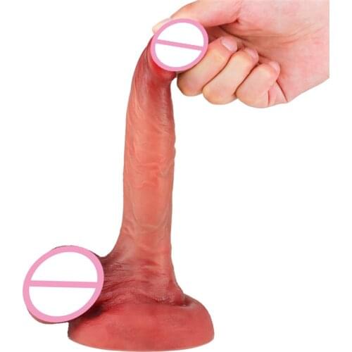 Big Dildo Erotic Soft Double-layer Silicone Long Dildos Realistic Penis Suction Cup Dick for Anal Orgasm Adult Sex Toy for Woman