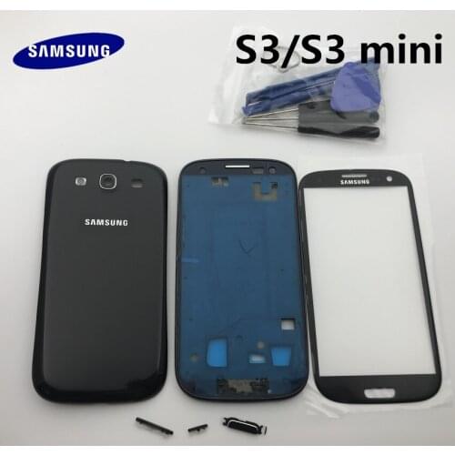 Samsung Galaxy S3 i9300 i9305 9300i i747 Full Housing Case Back Cover Front Screen Glass Lens+Middle Frame Parts