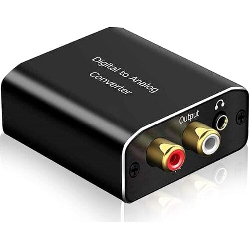 Digital to Analog Audio Converter, Coaxial Optical to 3.5mm Jack Stereo DAC Audio Adapter for HDTV Home Cinema