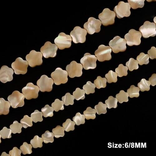 Flower Shape Primary Color Natural Trochus Top Shell Stone Beads Beads For Jewelry Making Loose Bead DIY Size 6/8mm