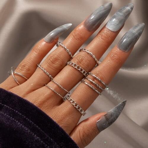 Doocna 8pcs/sets Fashion Gold Cross Joint Rings Sets for Women 2020 New Fashion Geometric Rings Jewelry Gift Wholesle 9927