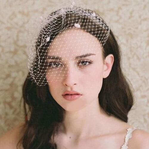 New White Ivory Bridal Net Birdcage Veils Charming Wedding Veil Hats Fascinator Face Veils with Comb