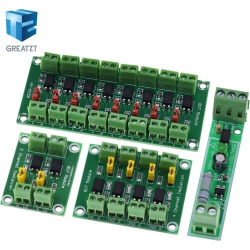 PC817 1 2 4 8 Channel Optocoupler Isolation Board Voltage Converter Adapter Module 3.6-30V Driver Photoelectric Isolated Module
