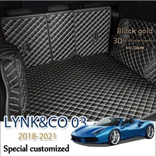 The Trunk Cargo Leather Liner Car Trunk Mat Cargo Compartment Floor Carpet Mud For LYNK&CO 03 2018-2021 Style B