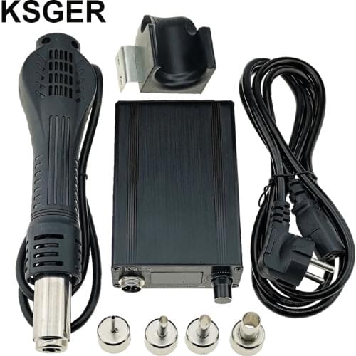 KSGER Hot Air Gun SMD Rework Station GX16-8 Solder Dryer Handle Electronic OLED T12 Nozzle Stand DIY Tools Quick Heating 700W