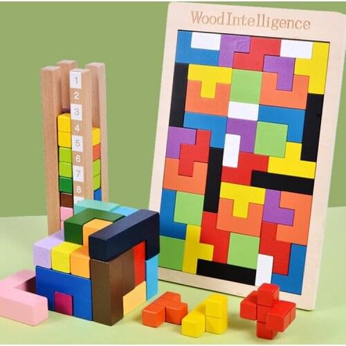 Magnetic Tetris Building Blocks Jigsaw Puzzle Cube Puzzle Childrens Educational Russian Puzzle Toy