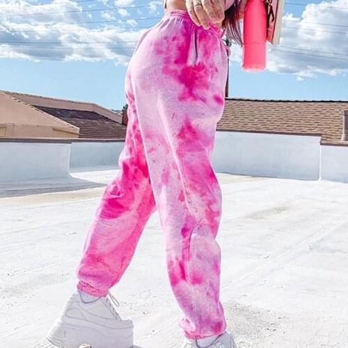 Fashion Tie Dye Sweatpants Women Elastic High Waist Baggy Pants Loose Sport Hip Pants Streetwear Trousers Joggers Pant