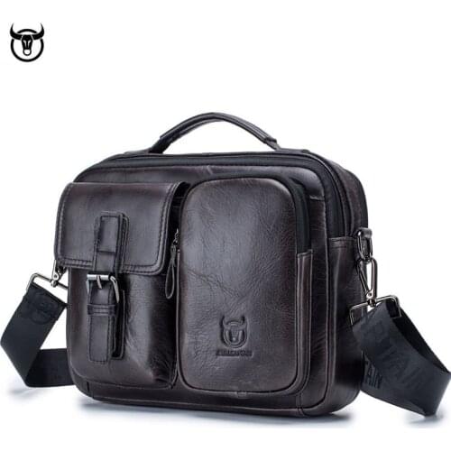 BULLCAPTAIN 2019 Men Genuine leather briefcase bag business Computer Laptop Bags Fashion cowhide male Messenger Shoulder Bags
